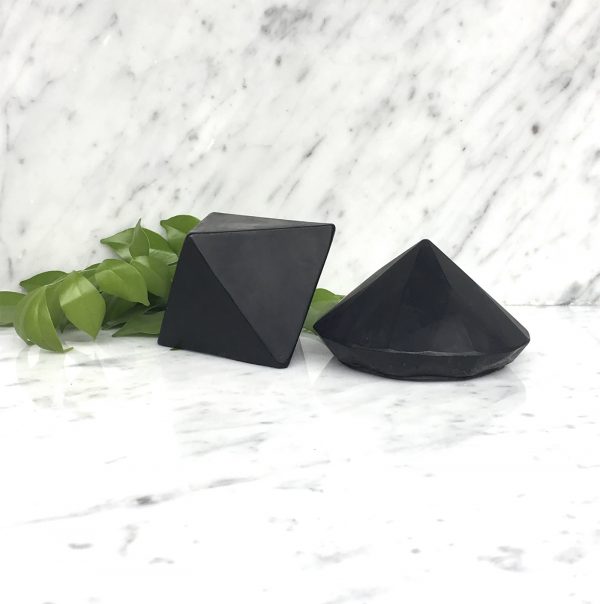 Handmade Activated Charcoal Architectural Prism Soap - Monumental Diamond