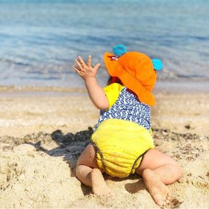 Beach Baby in Yellow Swim Nappy