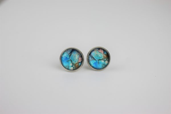 Vibrant Turqoise Reef Art Earrings