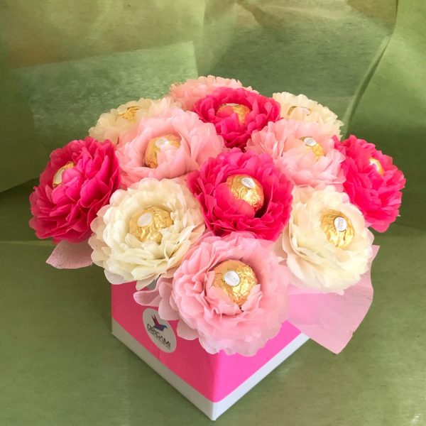 pink chocolate flower bouquet