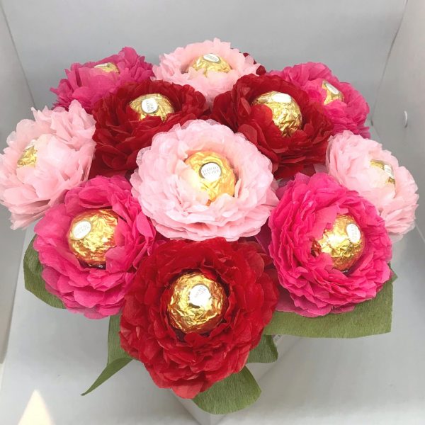 red and pink chocolate bouquet