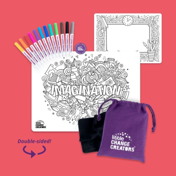 Reusable Drawing Set with Double-sided Silicone Mat