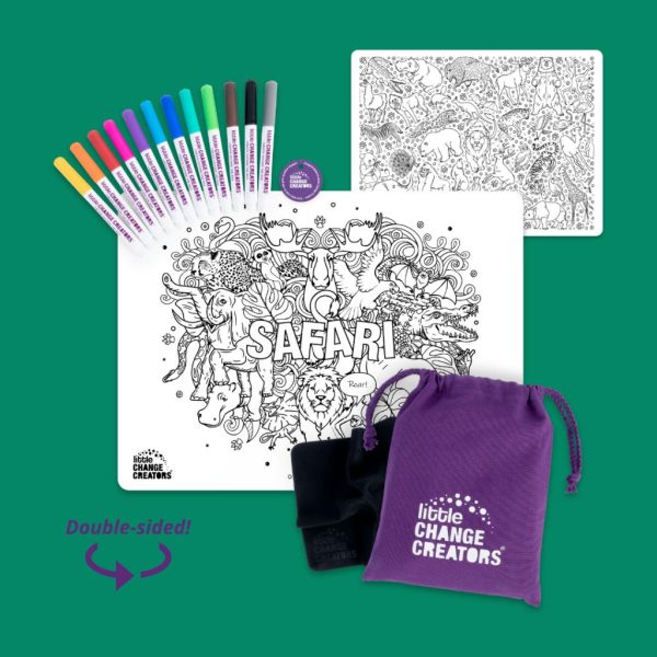 Double-sided Reusable Animal Colouring Mat