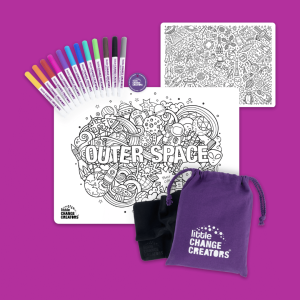 Outer Space Reversible Silicone Colouring Mat