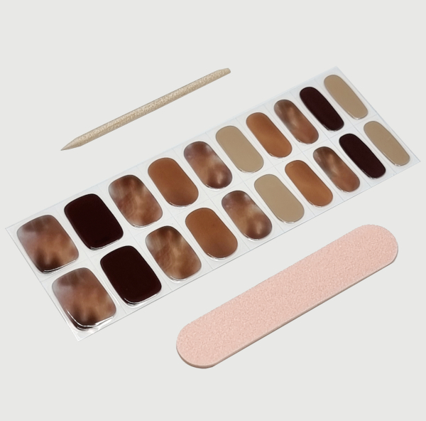 Hojicha Latte Semicured Gel Nail Sticker Kit
